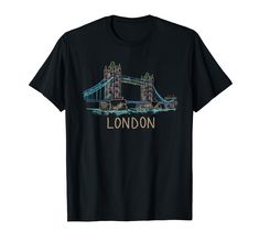 PRICES MAY VARY. When i was in London i drew this design for all who loves this awesome city! Whether you live in London or visited on vacation as a tourist, this present is for anyone who love London! Best birthday gift souvenir for travelers, traveler, traveller Cute unique cool funny and beautiful casual clothing wear with Tower Bridge Skyline, located in London England, United Kingdom UK Lightweight, Classic fit, Double-needle sleeve and bottom hem Live In London, London Gifts, Tower Bridge London, Love London, London Love, Hand Art Drawing, Best Birthday Gifts, Art T Shirt, London City