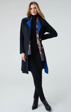 Hone your accessory game with the ultimate feminine flourish: this luxurious scarf, crafted from silk-enriched wool, presents a trend-right mixed floral print in sixteen vibrant colors. Fit And Flare Coat, Peach Pink, Fall Collections, Baby Prints, Spring Collection, Wool Coat, Summer Collection, Amazing Women, Fit And Flare