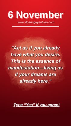 a red background with the words 6 november