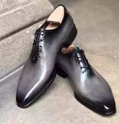 Handmade Men's Gray Leather Black Shaded Oxford Whole-Cut Lace Up Dress Shoe Men | eBay Lace Up Dress, Shoe Men, Gray Leather, Dress Shoe, Shades Of Black, Grey Leather, Dress Shoes Men, Unique Style, Shoes Mens