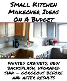 kitchen makeover ideas on a budget painted cabinets, updated sink, gorgeous before and after results