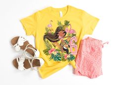 "Pretty, Tropical Island Paradise Hula Girl Pineapple & Flamingo Vintage Tiki Hawaiian Luau Style 6th Birthday Girl T-Shirt! Trendy Birthday Shirt with age spelled out in a pretty hand-lettered script font on a Soft, Premium Ring-spun Cotton Tee, printed into the fabric using Vegan, Eco-Safe Inks Makes a GREAT Birthday Girl gift and makes her birthday much more memorable! Also Available in: LONG SLEEVE SHIRTS: https://www.etsy.com/listing/1084007063/ and PULLOVER HOODIES: https://www.etsy.co Girls 9th Birthday, Flamingo Vintage, 6th Birthday Girls, Birthday Girl T Shirt, Ballet Birthday, Hawaiian Luau Party, Vintage Tiki, Luau Birthday, Island Paradise