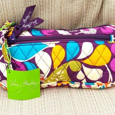 This Vera Bradley Is Brand New With Tags...Never Used. Purple Pouch Wristlet Gift, Purple Pouch Wristlet As Gift, Purple Everyday Pouch Wristlet, Purple Pouch Wristlet For Everyday Use, Purple Rectangular Wristlet For Travel, Purple Rectangular Wristlet For Gift, Rectangular Purple Wristlet As Gift, Vera Bradley Wallet, Cat Holidays