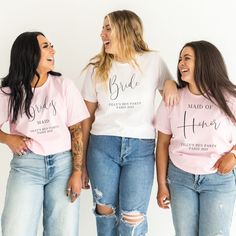 Get the party started in style with our fabulous bachelorette party t-shirts.  Fully customisable including the bride's name, and date and location of the party.  Choose from 10 different styles.   Please note, that the bride and bride to be shirts come by white as default.  If you wish to have another colour, please note it in the personalisation section below.   Specifications:  Unisex jersey short sleeve tee 100% cotton Runs true to size (see size guide in images) Care: Cold wash, max 30C Tum Fitted Short Sleeve T-shirt For Hen Party, Hen Party Tshirts, Short Sleeve T-shirt For Hen Party With Letter Print, Pink Fitted T-shirt For Hen Party, Pink Letter Print T-shirt For Bachelorette Party, Pumpkin Onesie, Pink Graphic Print T-shirt For Bachelorette Party, Halloween Onesie, Bride Shirts