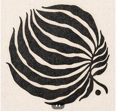 a black and white drawing of a circular object with wavy lines in the center, on a beige background