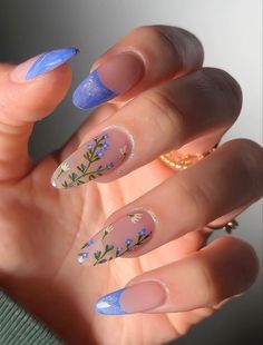 Colorful Nails, Pretty Gel Nails, Easter Nails, Prom Nails, Pretty Acrylic Nails, Floral Nails, Short Acrylic Nails