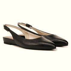 I Bought These Shoes For Work And Rarely Wore Them. Shoes For Work, Slingback Flats, Women Life, Work Shoes, Flat Shoes Women, Loafer Flats, Black Leather, Loafers, Size 7