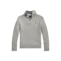 A smart pick for when temperatures dip this cable-knit sweater is made with combed cotton and embroidered with our signature Pony. Wimbledon Fashion, Half Zip Jumper, Cotton Jumper, Cable Knit Jumper, Long Sleeve Jumper, Quarter Zip Sweater, Ralph Lauren Long Sleeve, Polo Sport, Ralph Lauren Purple Label