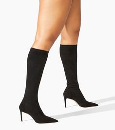 Stiletto Sock Boot, Knee High Sock Boots, Sock Bootie, Sock Boot, Black Knee High Boots, Knee Boot, Metal Stars, Black Knees, Boots Knee