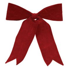 a red bow tied to the side of a white wall