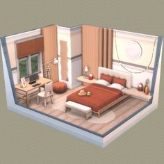 Sim4 Bedroom Ideas, Sims 3 Bedroom Ideas, Sims 4 Bedrooms Ideas, Sims 4 Tiny Bedroom, Sims Parents Bedroom, Sims Room Design, Sims 4 Bedroom Ideas Aesthetic, Sims Room Inspiration, Sims 4 Interior Design Ideas Bedroom