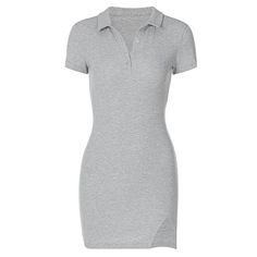 Tavimart Solid Split Slim Bodycon Dress For Women Clothing High Waist Vestidos Elegantes Para Mujer Short Sleeve Robe Femme Été Fashion Size Reference Bodycon Dress Model Show Women Clothing Real Photo Vestidos Elegantes Para Mujer Details Robe Femme Été Fitted Plain Cotton Dresses, Fitted Gray Cotton Mini Dress, Dress For, Y2k Party, Model Show, Slim Dresses, Fashion Streetwear, Mini Dresses Summer, Streetwear Outfits