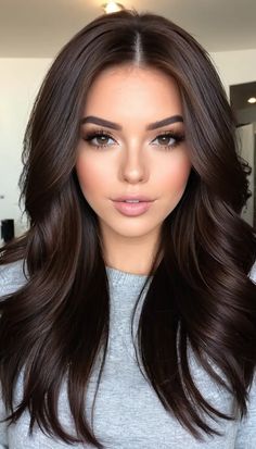 22 Fall Brown Hair Color Ideas » DreamingFY Fall Brown Hair Color, Fall Brown Hair, Rich Brunette Hair, Hair Color For Brown Skin, Rambut Brunette, Brown Hair Color Ideas, Honey Brown Hair, Brown Hair Inspo, Brown Hair Brown Eyes