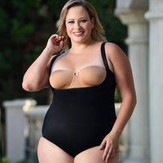 The shapewear for Women that has it all. This InstantFigure compression underbust brief-style bodysuit features comfortable adjustable bra straps and long enough to crisscross in the back. The underbust top enhances your bustline plus allows you to wear the bra of your choice, and the all-over slimming of the torso is priceless. This bodysuit is a unique undergarment that slims and trims your tummy and waist, so you look slimmer in all your clothes. Convenient hook-n-eye gusset makes it easy to Contoured Full Coverage Bodysuit With Built-in Bra, Shaping Shapewear With Built-in Bra And Underwire, Shaping Bodysuit With Adjustable Straps And Underwire, Shaping Underwire Bodysuit With Adjustable Straps, Shapewear Bodysuit With Removable Bra Pads And Underwire, Contoured Bodysuit With Underwire And Medium Bust Support, Contoured Underwire Bodysuit With Medium Bust Support, Shapewear Bodysuit With Built-in Bra And Underwire, Black Full Coverage Shapewear With Adjustable Straps