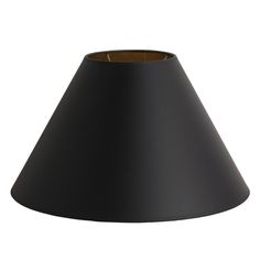 a black lamp shade on a white background