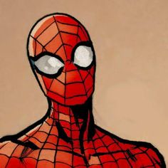 a drawing of a spider man with white eyes