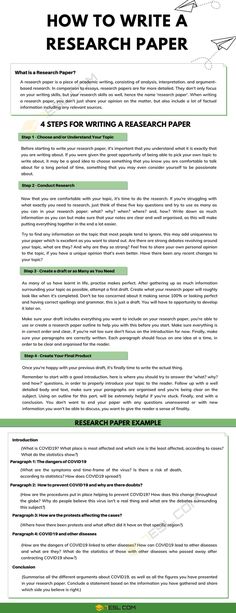 a green and white paper with the words how to write a research paper on it