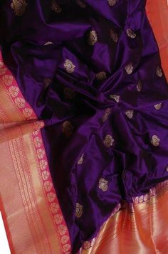 Blue Silk Saree, Banaras Sarees, Nauvari Saree, Indian Bridal Sarees, Purple Saree, Anamika Khanna