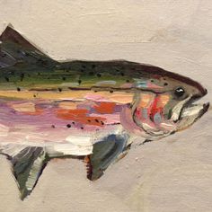 a painting of a rainbow colored fish