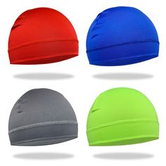 PRICES MAY VARY. 1. Skull Caps Qty: 4 Pcs skull caps packed into 1 package, interchangeable wear with different patterns 2. Comfortable fabric: Sweat wicking beanie is made of polyester material, soft, elastic, breathable, dustproof 3. Multi-scene application: Head wraps suitable both indoor and outdoor activities, such as physical training, playing balls, home life, cycling, hiking, running, climbing, work outisde 4. General size: Hard hat helmet liner fits most people's head circumference, the Breathable Adjustable Snapback Hat For Sports, Packable Adjustable Sports Hat, Adjustable Sports Beanie Hat, Adjustable Fleece-lined Hats For Winter Sports, Adjustable 5-panel Snapback Hat For Sports, Cycling Hat, Sports Hat, Physical Training, Branded Caps