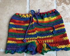 Merladesigns Colorful Ethnic Shorts for Men, Crochet Beach Shorts, Unisex Handknit Shorts, Bohem Summer Mens Shorts, Granny Square Shorts - Etsy Hippie Multicolor Bottoms For Beach Season, Crochet Beachwear Bottoms For Festival, Beachwear Crochet Bottoms For Festivals, Hippie Multicolor Shorts For The Beach, Hippie Multicolor Shorts For Beach, Hippie Multicolor Beach Shorts, Beachwear Cotton Bottoms With Crochet Details, Handmade Cotton Beach Bottoms, Handmade Casual Beach Bottoms