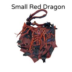 Red And Black Dragon, Sack Hat, Black Leather Fringe Bag, Leather Sewing Machine, Dragon Hat, Edgy Bags, Sewing Machine Thread, Red Leather Purse, Handmade Leather Bag