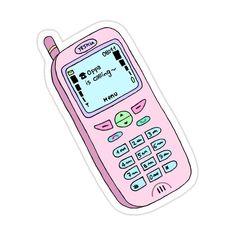 a pink cell phone sticker with an emo message on it