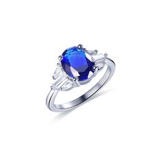 Blue Sapphire Engagement Ring - Trendolla Jewelry