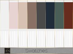 the swatches are all different colors and sizes, but there is no image to describe