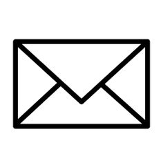 an email envelope is shown in black and white