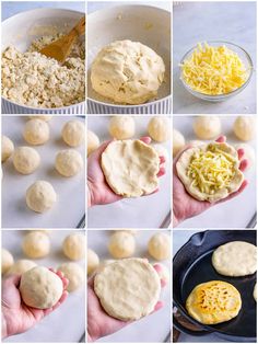 the process for making cheese ball cookies is shown