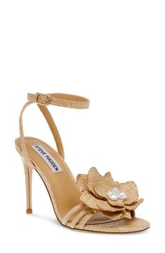 Steve Madden Excite Ankle Strap Sandal (Women) | Nordstrom Gold Strappy Heels, Winter Heels, Shoes Photography, Strap Sandals Women, Shoes Heels Wedges, Baby Boy Shoes, Luxe Gifts, Cute Style, Dress Sandals