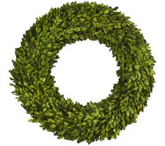 a green wreath is shown on a white background