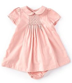 Friedknit Creations Baby Girls 12-24 Months Ruffled Scallop Rose Embroidered Smocked Dress | Dillard's Smocked Baby Dresses, Smocked Clothes, Baby Dresses, Corduroy Dress, Roald Dahl, Smocked Dress, Line Dress, Swiss Dot, Newborn Girl