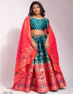 🌊 Dive into elegance with our Ocean Blue Banarasi Silk Lehenga Choli! 🌟✨ 💃🏻 Whether it's a wedding, a festive celebration, or a grand event, our Ocean Blue Lehenga Choli is the epitome of timeless beauty. It's designed to make you feel like a true goddess, commanding attention with every step you take. ✨ Unleash your inner diva with our Ocean Blue Banarasi Silk Lehenga Choli. ✨ #LehengaCholi #BanarasiSilk #OceanBlue #GoddessVibes #ArabicAttire #PinIt #ShopNow Kids Kaftan, Casual Abaya, Silk Lehenga Choli, Silk Sarees Online Shopping, Modest Evening Dress, Blue Lehenga, Teal Blue Color, Silk Bottoms, Lehenga Blouse