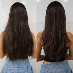 hair hairstyles haircut haircolor aesthetic ootd 2022 indonesia girlboss Oval Long Hair, Long Brown Hair Cuts With Layers, Thinning Out Thick Hair Before And After, Long Brunette Haircut Face Framing, Layers For Long Hair Unstyled, Layers In Back Of Hair, Longhair Haircut Straight, Curtain Bangs Layers Long