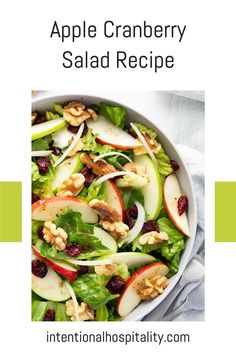 an apple cranberry salad recipe in a bowl