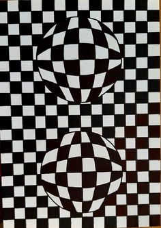 two black and white checkered squares are shown