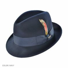 Blues Trilby Crushable Fedora Hat - navy blue $32 Classic Adjustable Blue Fedora, Artisan Blue Adjustable Fedora, Fitted Blue Brimmed Fedora, Luxury Blue Flat Brim Fedora, Blue Fedora Hat, Trilby Fedora, Irish Dress, Dirndl Dress, Working Woman