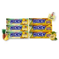 three packs of chewy pineapple candy