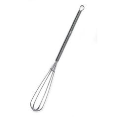 a metal whisk on a white background