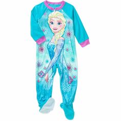 Disney Frozen Elsa Footed Blanket Sleeper Pajama  Girl Size 5T Valentine Hair Bows, Valentine Hair, Blanket Sleeper, Disney Toddler, Girls Disney, Top Moda, Girls Sleepwear, Frozen Disney, Toddler Blanket