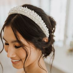 Brand New Sarah Alouache Pearl Bridal Headband. Absolutely Gorgeous! Bridal Hair Updo With Headband, Hair Updo With Headband, Bridal Hair With Headband, Sarah Alouache, Hair With Headband, Updo With Headband, Pearl Bridal Headband, Bridal Hair Updo, Pearl Bridal