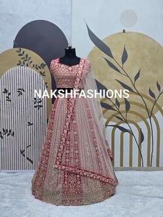 #FABRIC DETAILS LEHENGA #LAHENGA FABRICS : HEAVY FUAX GEORGETTE #LEHENGAS WORK : HEAVY CHINE SEQUENCE WORK WITH DIMOND OR REAL MIRROR HAND WORK *CAN-CAN, CAN-VAS, 3 MTR FLAIR* #LEHENGAS INNER    : MICRO COTTON  #SEMI STITCHED UP TO 44" SIZE   CHOLI #CHOLI FABRICS : HEAVY FUAX GEORGETTE #CHOLI SIZE : 1 MTR UNSTITCHED  #CHOLI INNER : MICRO COTTON  #CHOLI WORK : HEAVY CHINE SEQUENCE WORK WITH DIMOND OR REAL MIRROR HAND WORK #CHOLI SLEEVES : EXTRA FABRIC INSIDE DUPATTA #DUPATTA FABRICS  : HEAVY SOFT Red Gown For Navratri Reception, Red Gown For Reception At Navratri, Red Gown For Reception And Navratri, Red Floor-length Sets For Reception, Fitted Red Anarkali Set With Cutdana, Red Dress For Wedding Navratri, Red Gown With Dori Work For Navratri, Festive Anarkali Set With Dabka Work For Ceremony, Red Reception Gown With Pallu