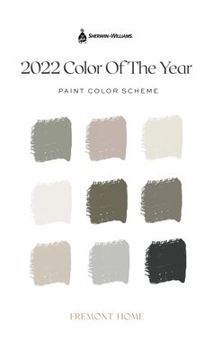 the color scheme for paint swatches with text that reads, 22 colors of the year