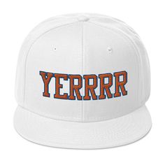 "New York Baby! YERRRRRRRRR YER YERR YERRR YERRRR YERRRRR YERRRRRRRRRRRRRRRRRRRRRRRRRR This is the snapback for NEW YORK! It's structured and high-profile, with a flat visor and a subtle grey under visor. * 85% acrylic, 15% wool * Structured, 6-panel, high-profile * Plastic snap closure * Grey under visor * Head circumference: 22\"-24\"" White Throwback Snapback Hat For Sports, White Hat With Letter Patch For Streetwear, White Streetwear Hat With Letter Patch, White Letter Patch Hat For Streetwear, Throwback White Hat For Streetwear, Collegiate White Hat For Streetwear, Sporty Flat Bill Hat With Letter Print, Collegiate White Snapback Hat With Flat Bill, Sporty White Snapback Hat For College