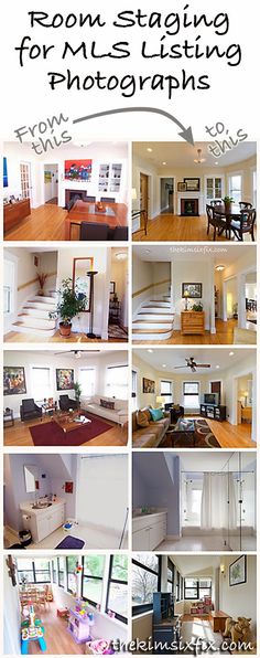 a series of photographs showing different rooms and furnishings