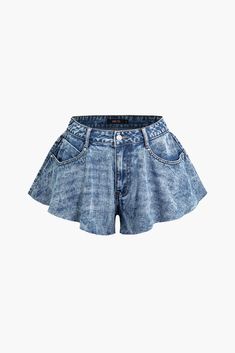 Frayed Hem Wide Leg Denim Shorts Dark Wash Denim Jean Shorts For Summer, Dark Wash Washed Jean Shorts For Summer, Medium Wash Mid-rise Denim Jean Shorts, Mid-rise Medium Wash Denim Jean Shorts, Medium Wash Denim Skirt With Built-in Shorts For Summer, Light Wash Short Cotton Denim Skirt, Washed Blue Denim Shorts For Summer, Summer Washed Denim Blue Jean Shorts, Summer Denim Skirt With Built-in Shorts, Medium Wash