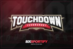 a red and black background with the words touchdown tournament in white letters on it