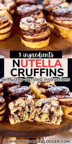 three ingredient nutella crufffins with step by step instructions